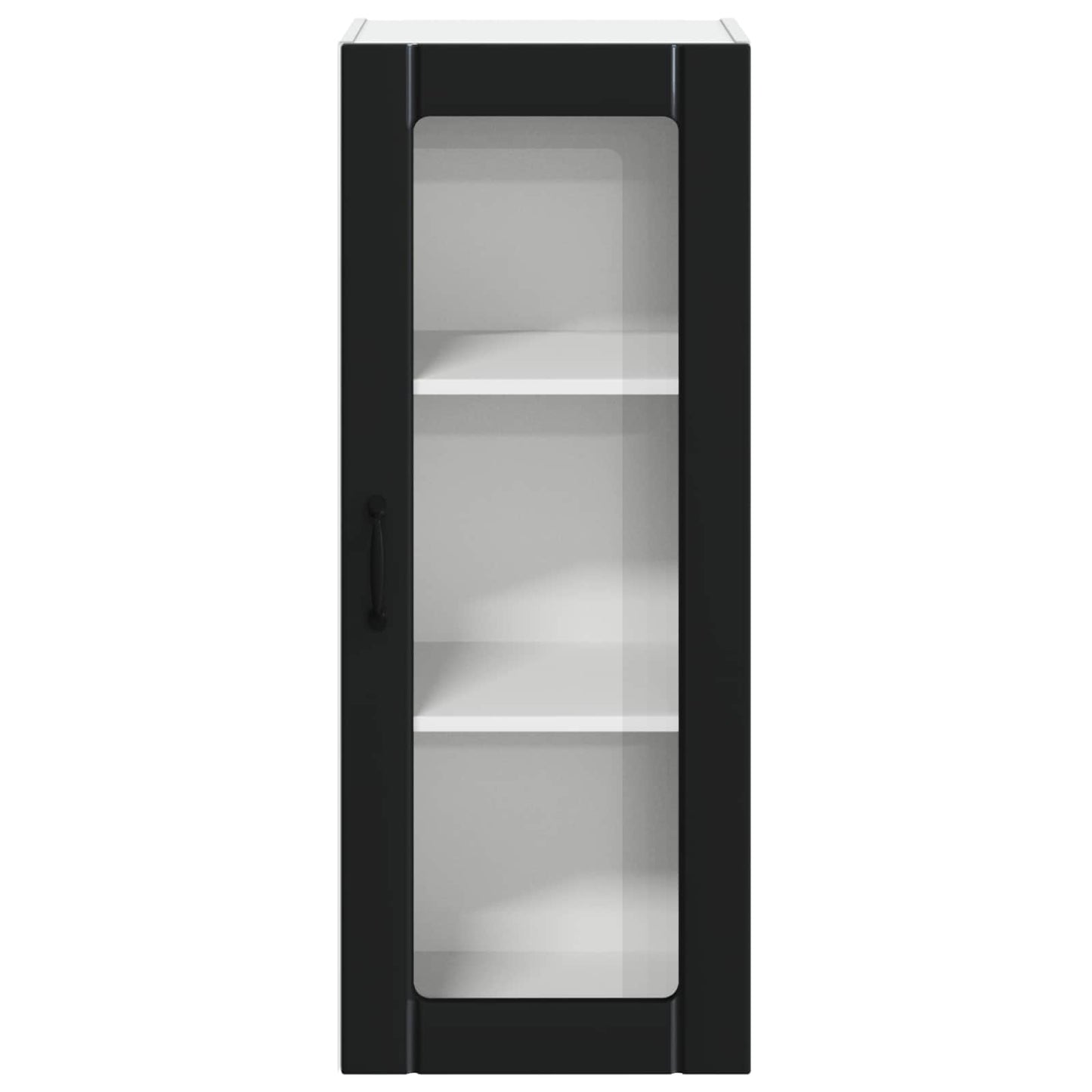 vidaXL Wall Glass Cabinet LUCCA Black 40 x 31 x 100 cm Engineered Wood 6