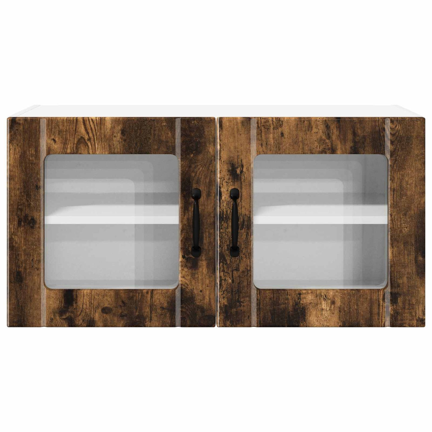 vidaXL Wall Glass Cabinet PORTO Smoked Oak 80 x 31 x 40 cm 6
