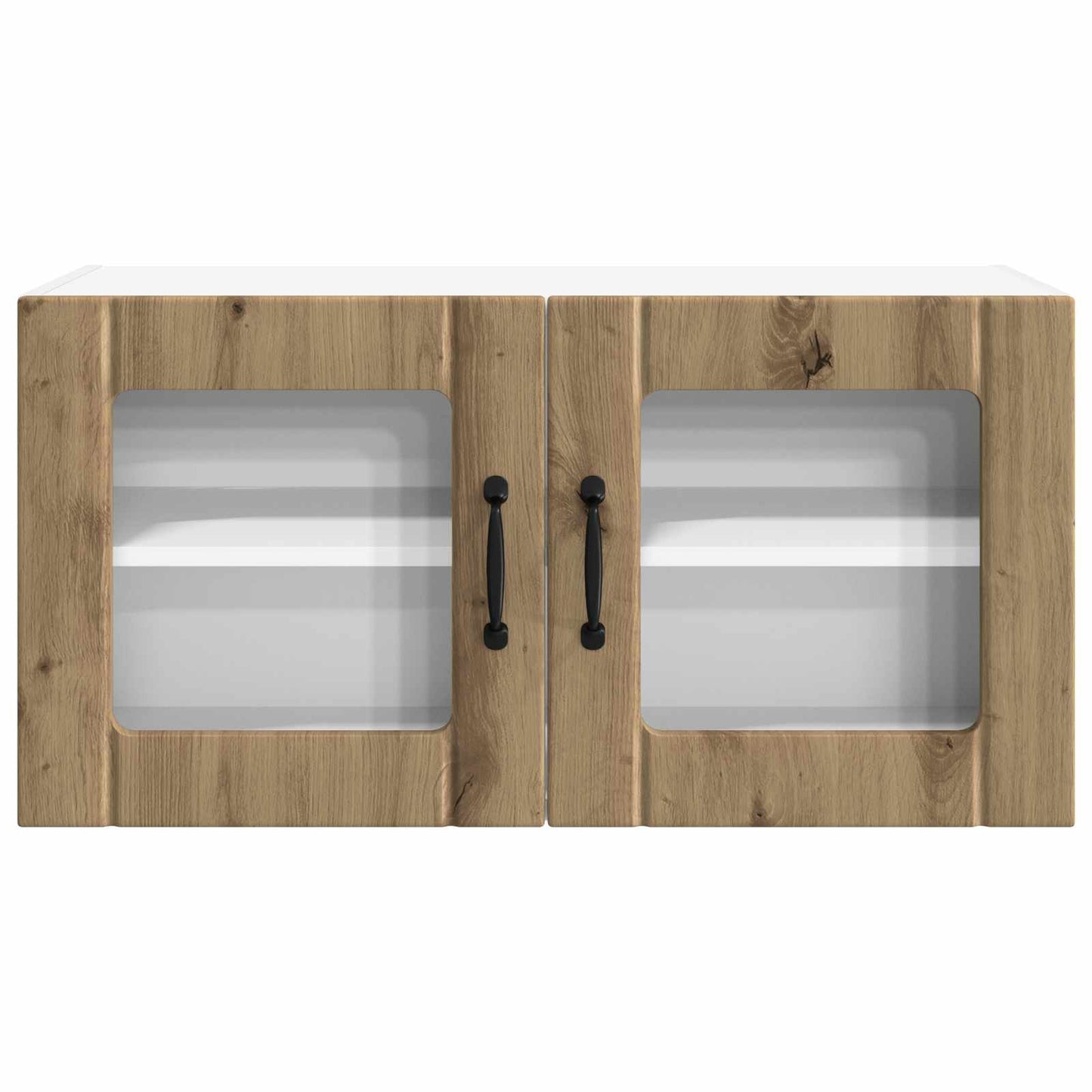 vidaXL Wall Glass Cabinet PORTO Artisan Oak 80 x 31 x 40 cm 6