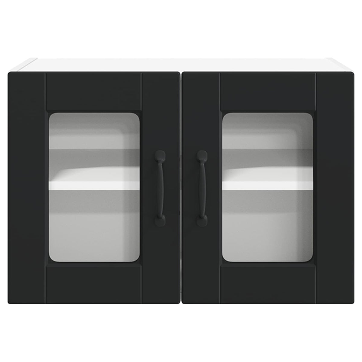 vidaXL Wall Glass Cabinet PORTO Black 60 x 31 x 40 cm Engineered Wood 6