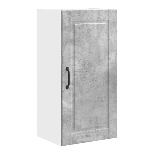 Kitchen Wall Cabinet "Porto" Engineered Wood Concrete grey 1x wall cabinet (1 door) 40 cm wide 60 cm high–1x wall corner cabinet 57 cm wide 100 cm high 1x wall cabinet (1 door) 40 cm wide 80 cm high