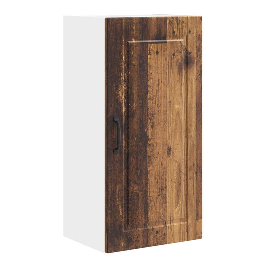 Kitchen Wall Cabinet "Porto" Engineered Wood Old wood 1x wall cabinet (1 door) 40 cm wide 40 cm high–1x wall corner cabinet 57 cm wide 80 cm high 1x wall cabinet (1 door) 40 cm wide 80 cm high