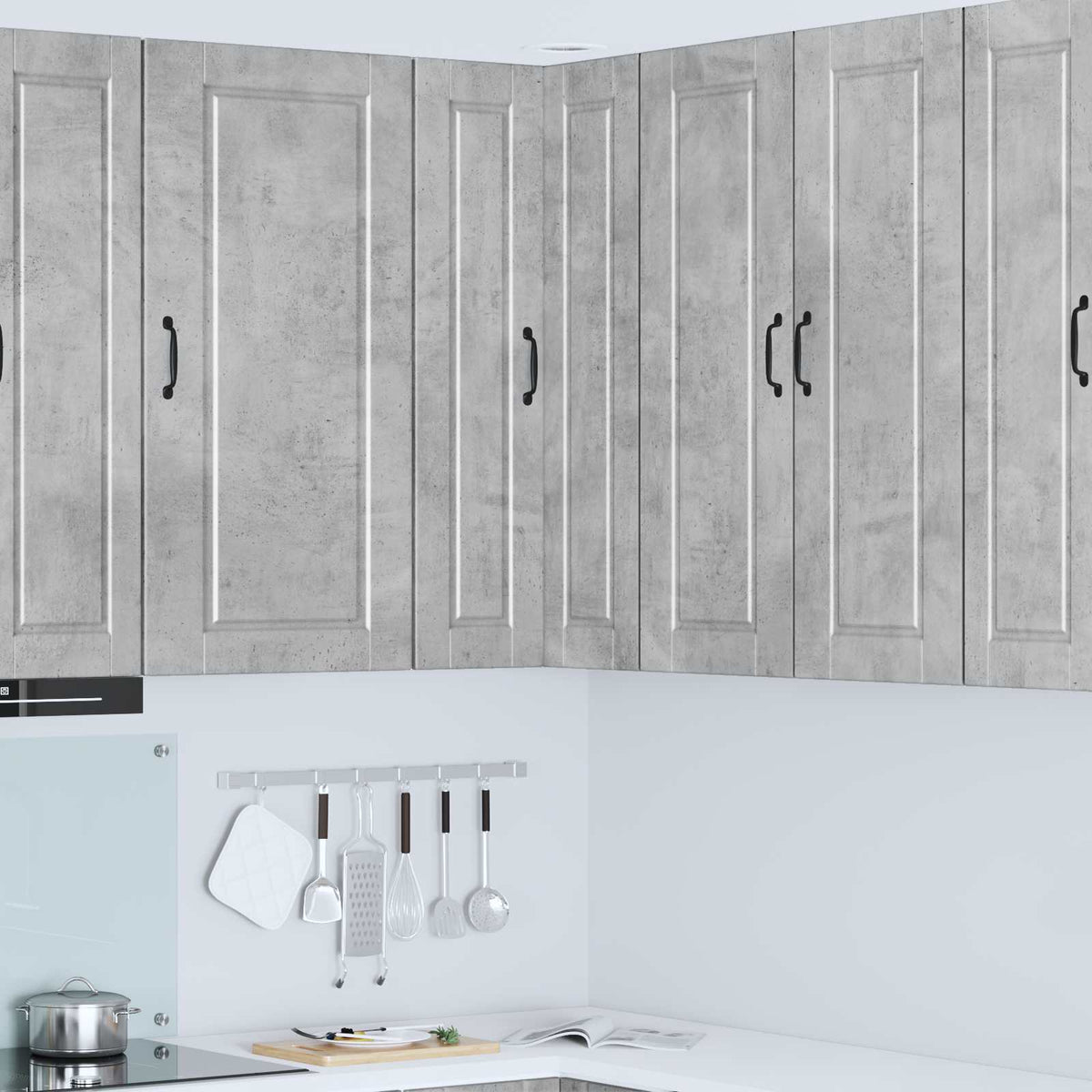 vidaXL Kitchen Wall Cabinet "Porto" Engineered Wood Concrete Grey