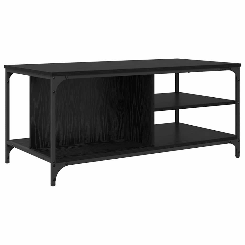 vidaXL Coffee Table Black Oak 100 x 50 x 45 cm Engineered Wood 6