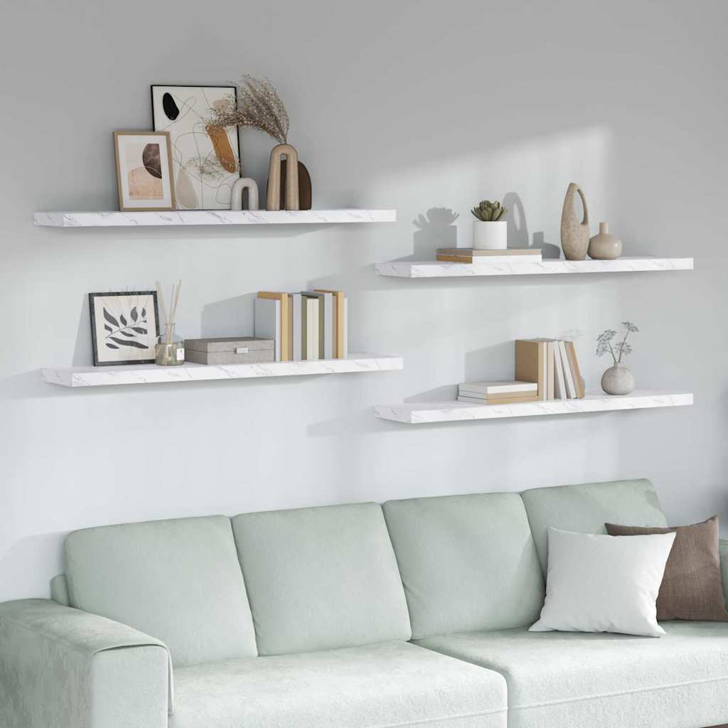 vidaXL Floating Wall Shelves 120x23.5x3.8 cm MDF 4 pcs
