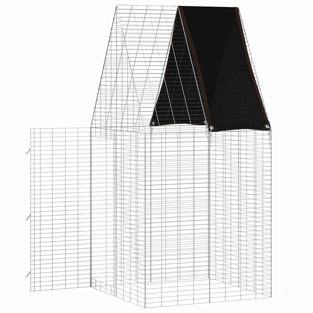 vidaXL Rabbit Cage Silver 100 x 100 x 210 cm Galvanised Steel 6