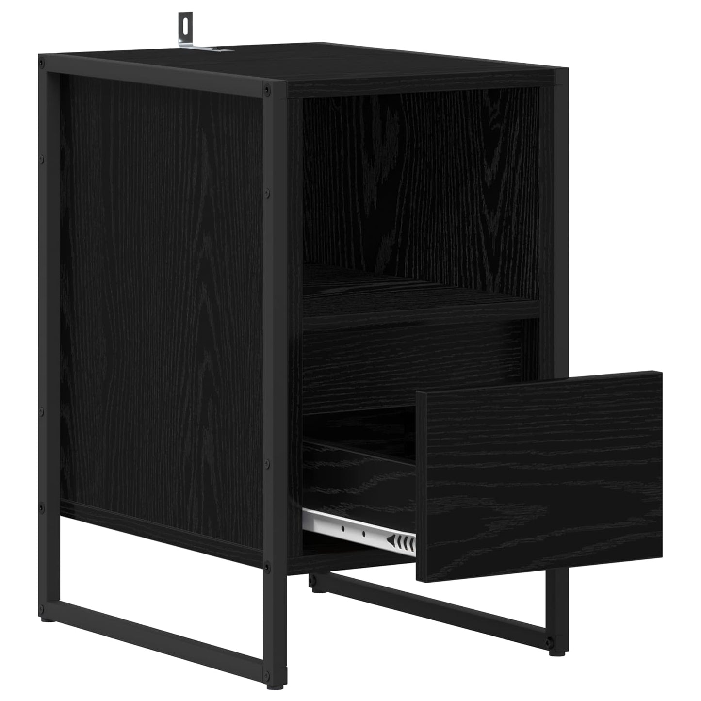 vidaXL Bedside Table 2 pcs Black Oak 39.5 x 30 x 50 cm Engineered Wood 6