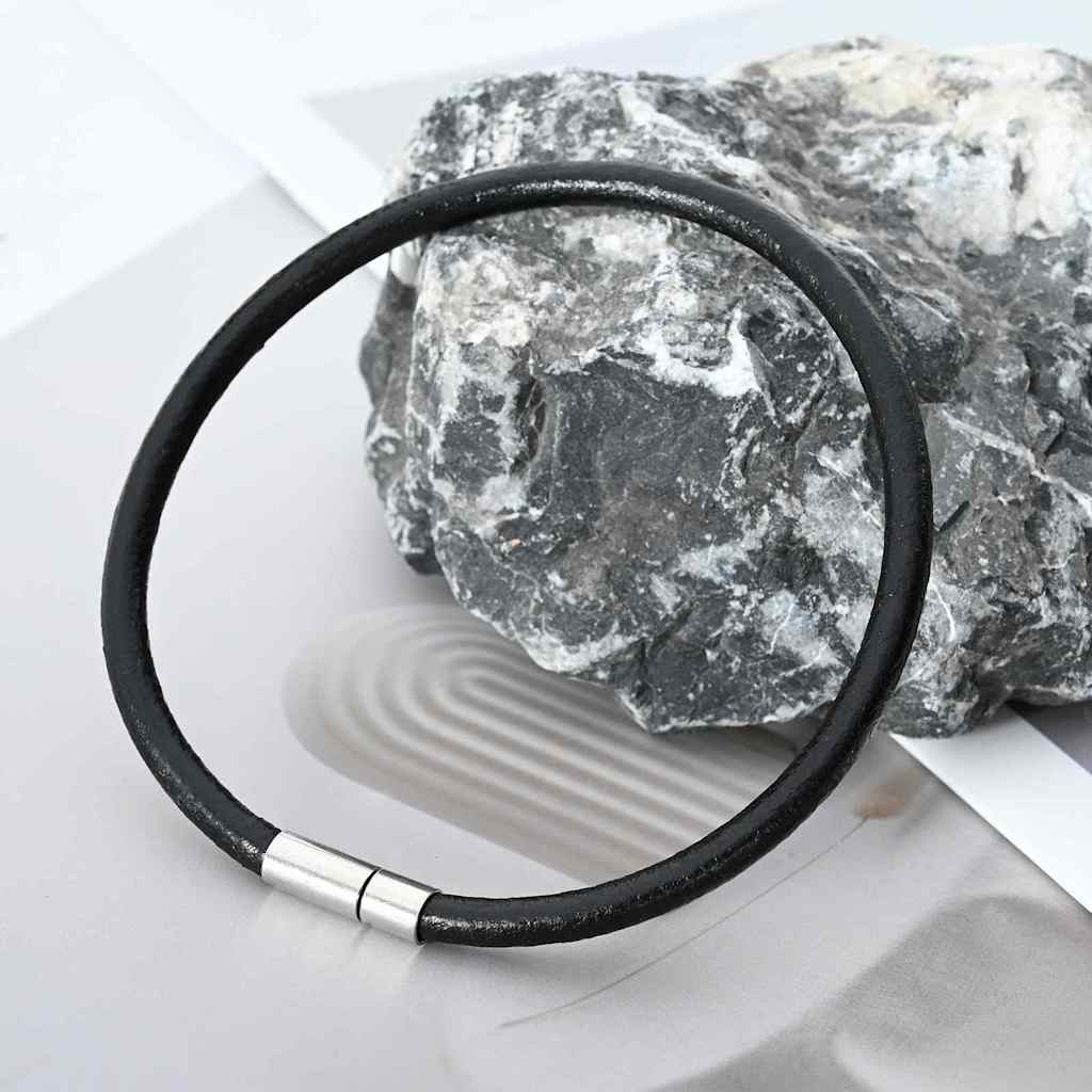 vidaXL Leather Cord 1 Black Ø5 mm x 50 m Leather 6