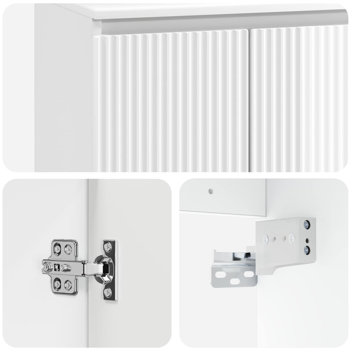 vidaXL Wall-mounted Bathroom Cabinet High Gloss White 6
