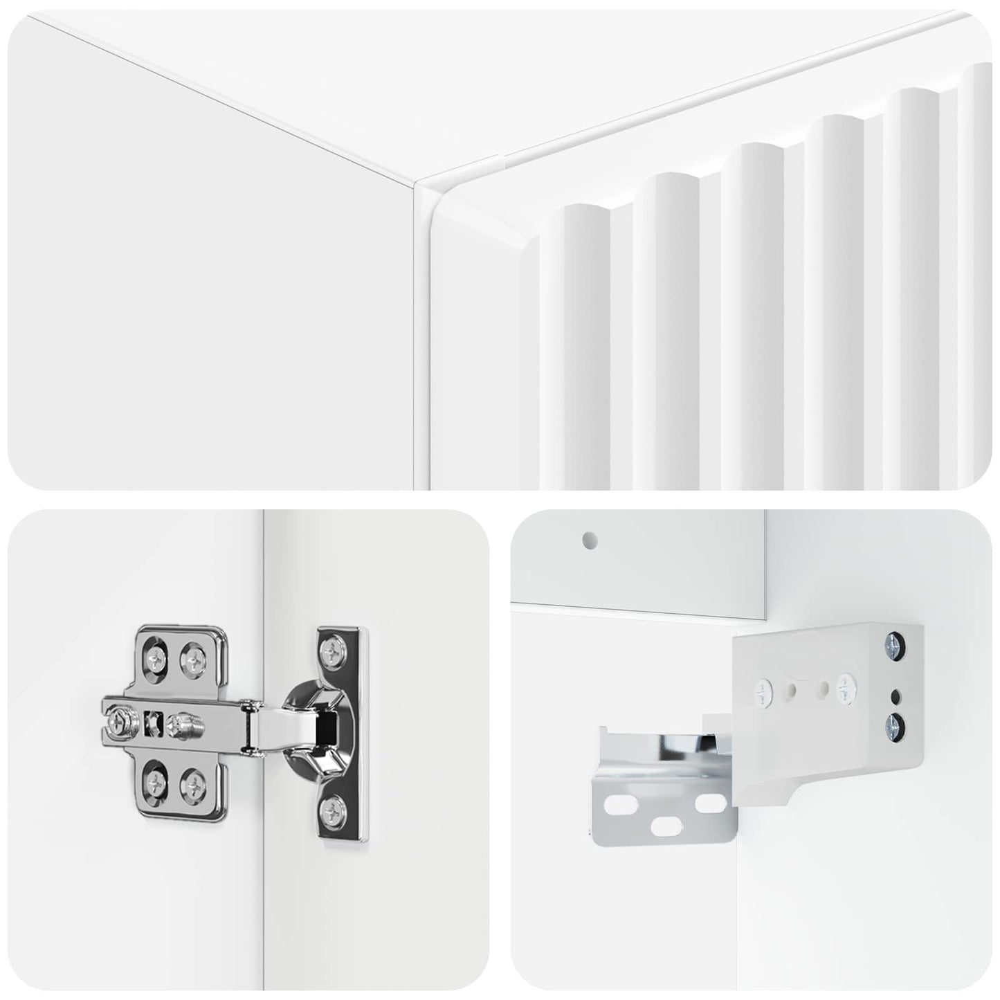 vidaXL Wall-mounted Bathroom Cabinet White 33 x 34.5 x 100 cm 6