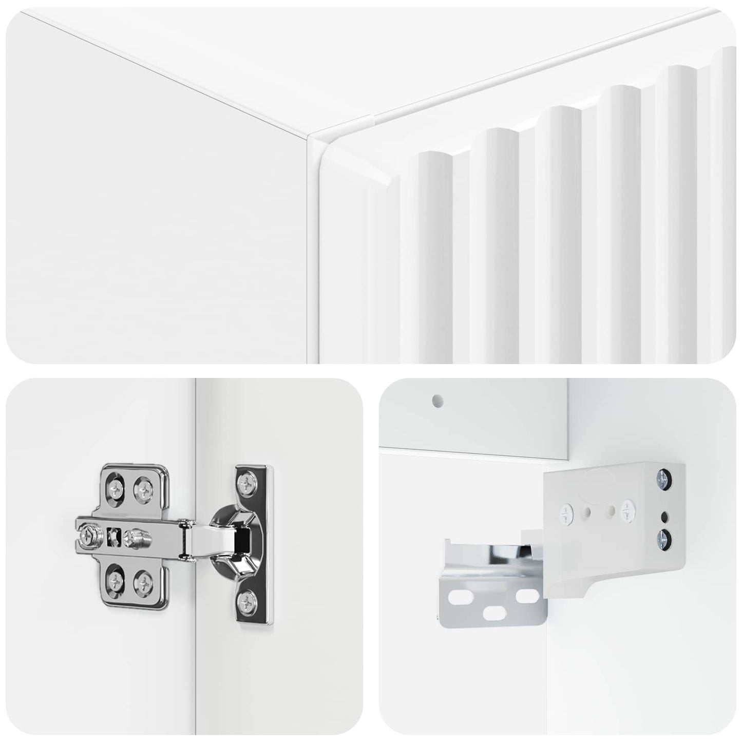 vidaXL Wall-mounted Bathroom Cabinet High Gloss White 6