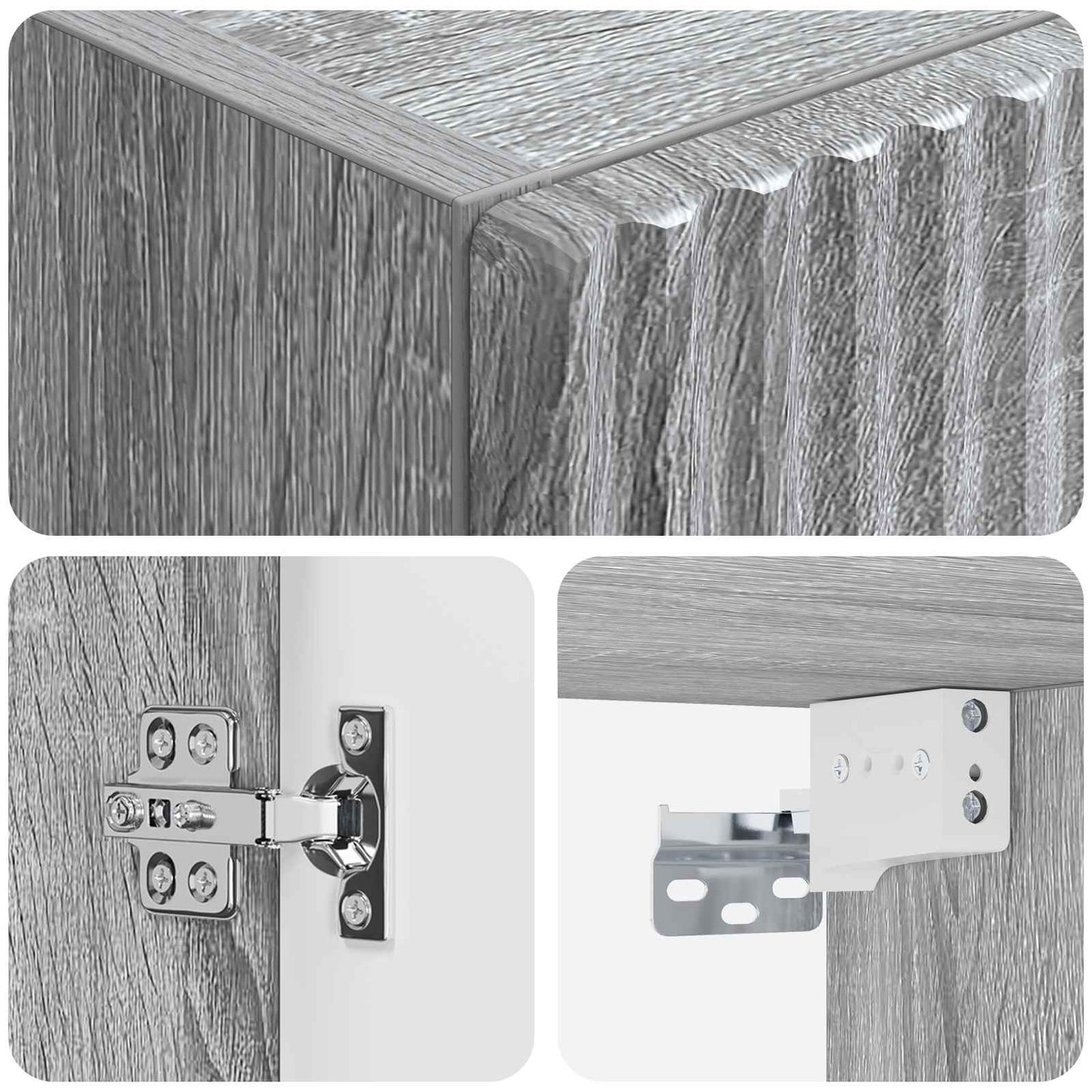 vidaXL Wall-mounted Bathroom Cabinet Grey Sonoma 33 x 34.5 x 100 cm 6