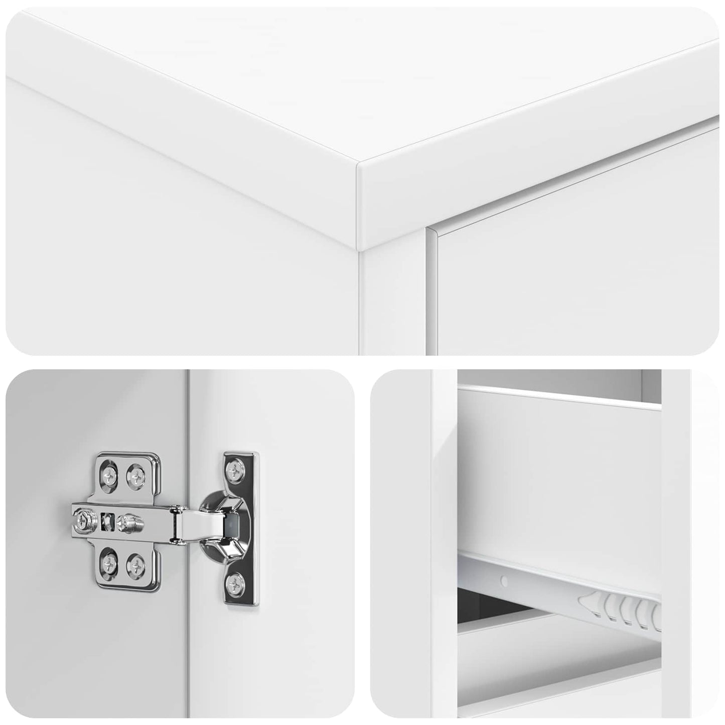 vidaXL Bathroom Cabinet White 35 x 36.5 x 85 cm Engineered Wood 6