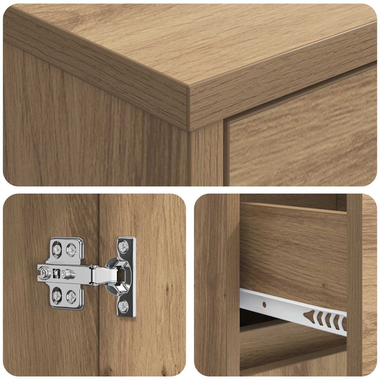 vidaXL Bathroom Cabinet Artisan Oak 35 x 36.5 x 85 cm Engineered Wood 6