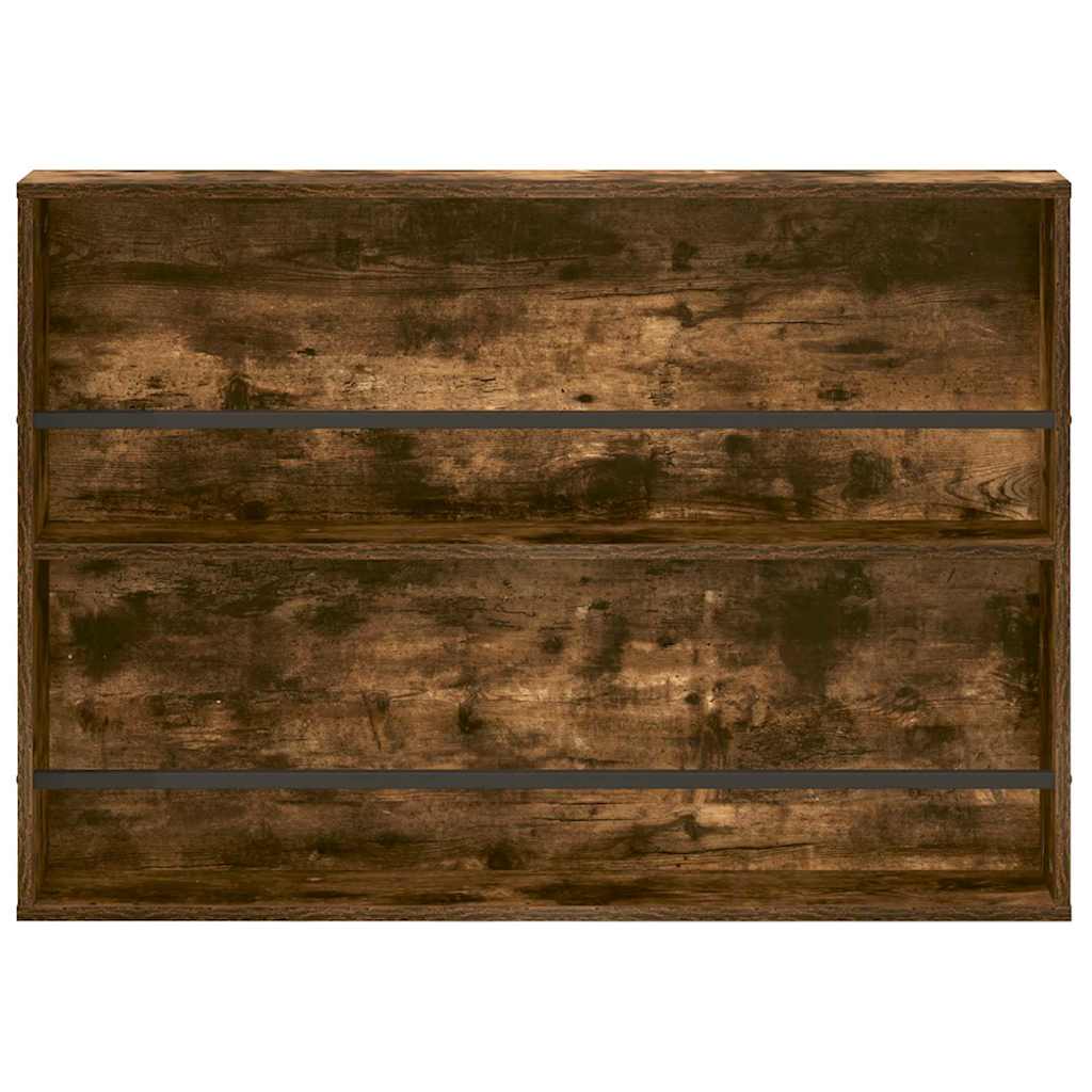 vidaXL Magazine Rack 2 pcs Smoked Oak 100 x 12 x 70 cm Engineered Wood 6