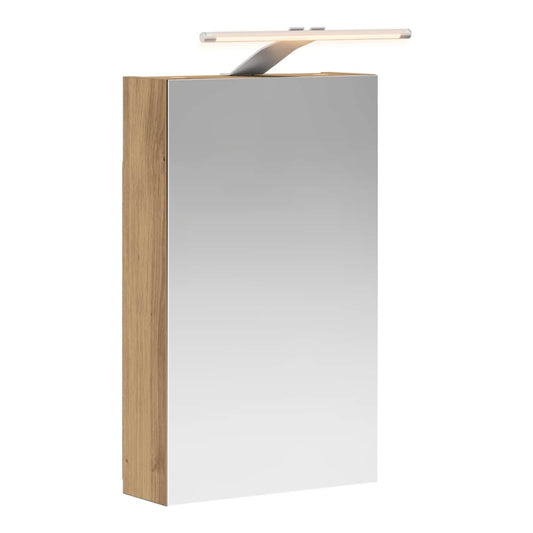 Bathroom Mirror Cabinet with LED Depth 10.5 cm Artisan oak