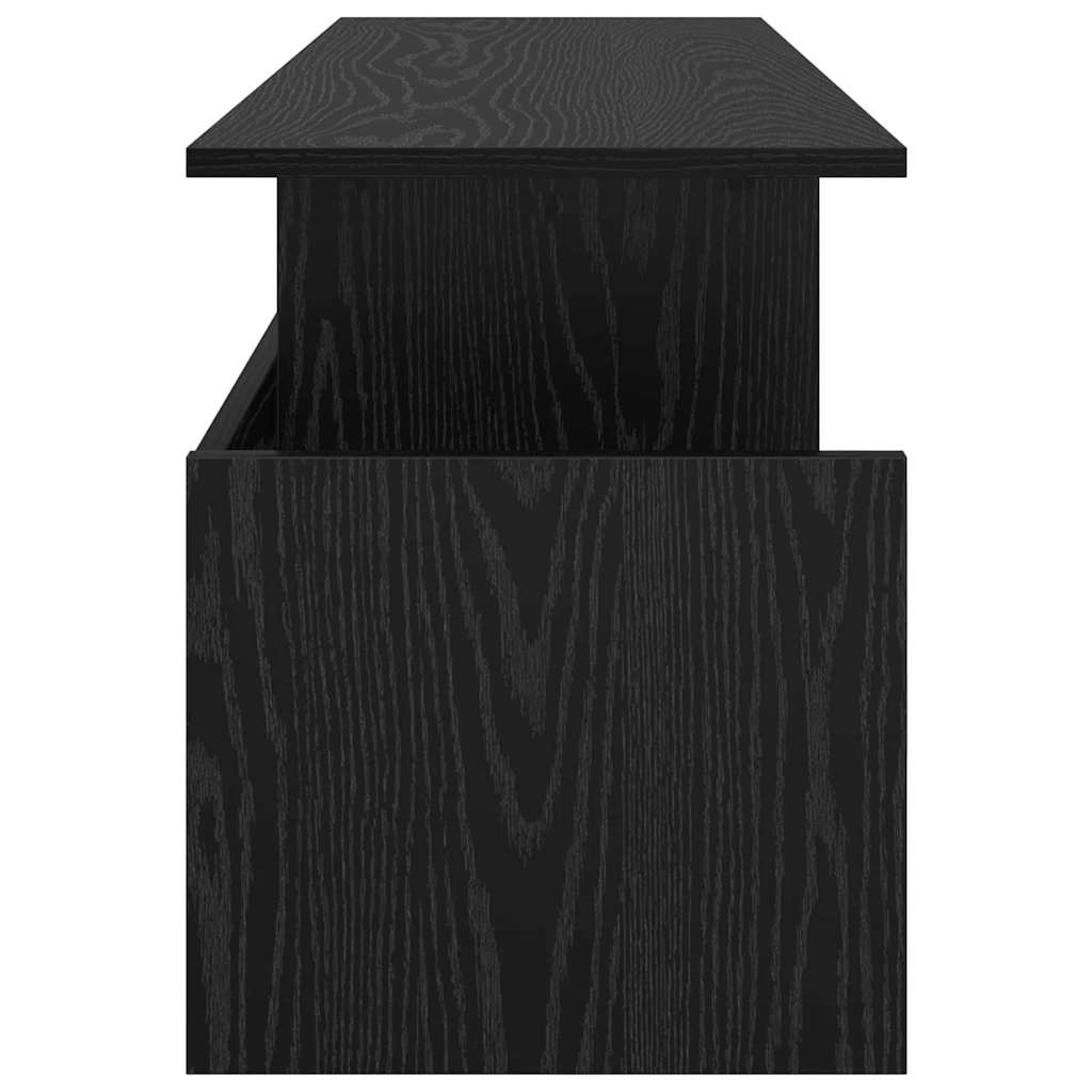 vidaXL TV Stand 102 x 35 x 45 cm Black Oak Engineered Wood 6