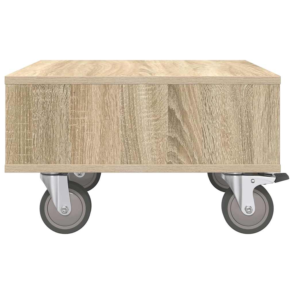 vidaXL Side Table with Wheels Sonoma Oak 50.5 x 50 x 30 cm 6