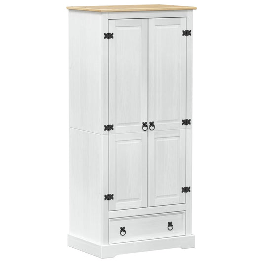 vidaXL Wardrobes with Drawer White 76 x 50 x 170 cm Solid Pine Wood 2