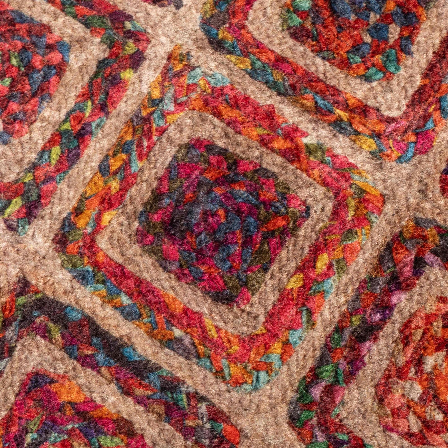 vidaXL Rug Runner MARSA Multicolour 100 x 350 cm Polyester and PVC 6