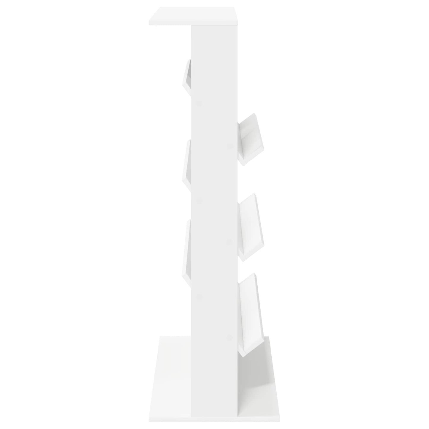 vidaXL Magazine Rack White 70 x 41 x 126 cm Engineered Wood 6