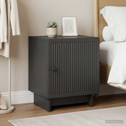 Bedside Cabinet 43 x 34.5 x 50 cm Engineered Wood Black 2