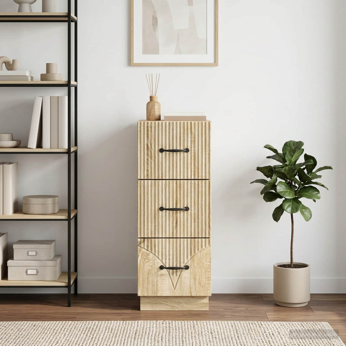 vidaXL Drawer Cabinet 33 x 34.5 x 87 cm Engineered Wood