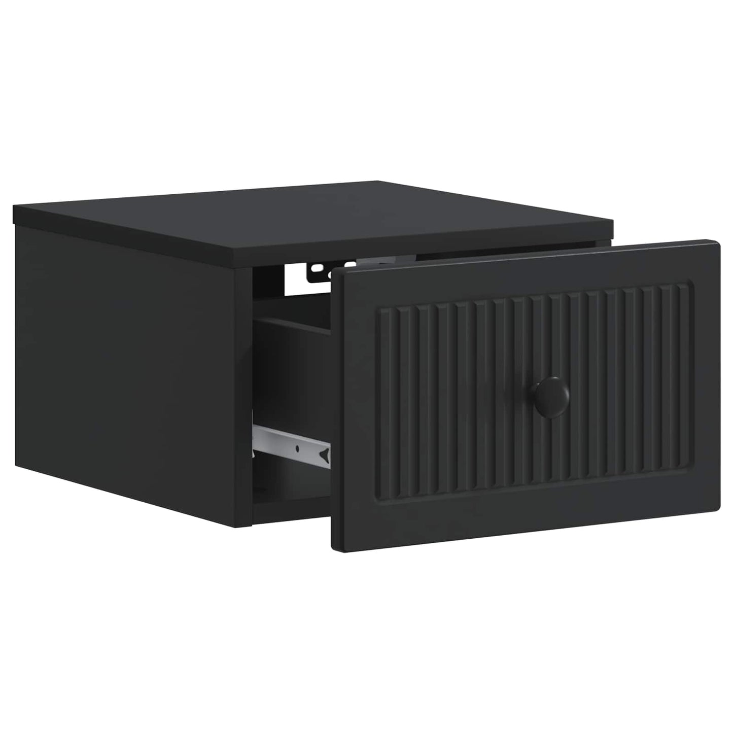 vidaXL Wall-Mounted Bedside Cabinet 2 pcs Black 33 x 34.5 x 20 cm 6
