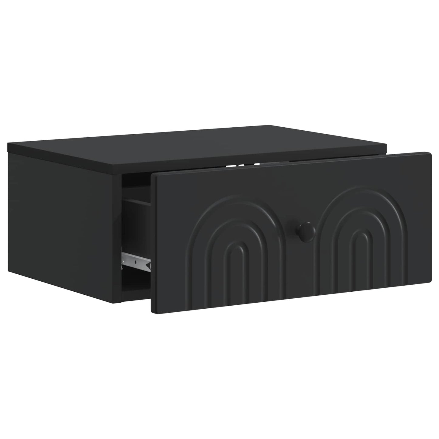 vidaXL Wall-Mounted Bedside Cabinet 2 pcs Black 49 x 34.5 x 20 cm 6