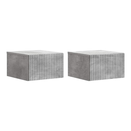 Wall-Mounted Bedside Cabinet 33 x 34.5 x 20 cm Concrete grey