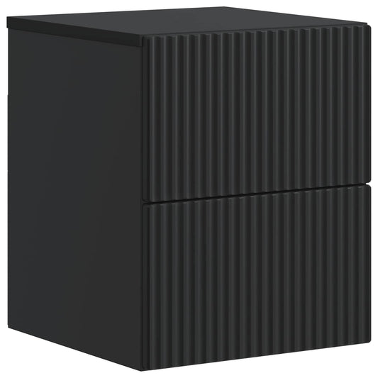 Wall-Mounted Bedside Cabinet 33 x 34.5 x 40 cm Black
