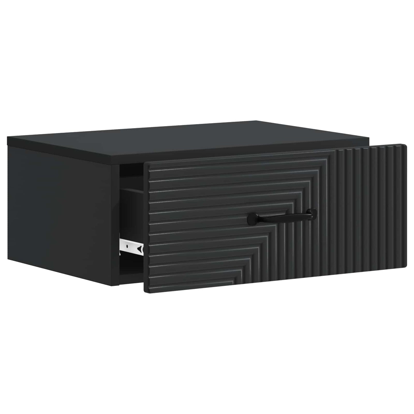 vidaXL Wall-Mounted Bedside Cabinet 2 pcs Black 49 x 34.5 x 20 cm 6