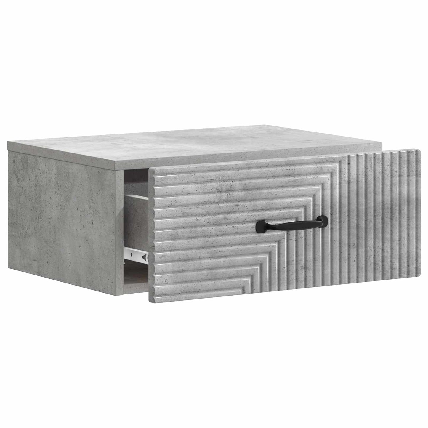 vidaXL Wall-Mounted Bedside Cabinet 2 pcs Concrete Grey 6