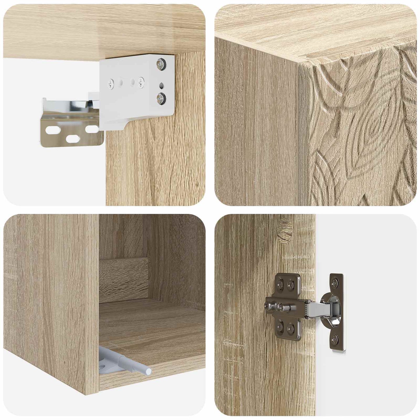 vidaXL Wall-Mounted Cabinet 33 x 34.5 x 90 cm Engineered Wood 6