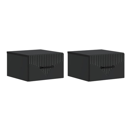 Wall-Mounted Bedside Cabinet 34.5 x 33 x 20 cm Black