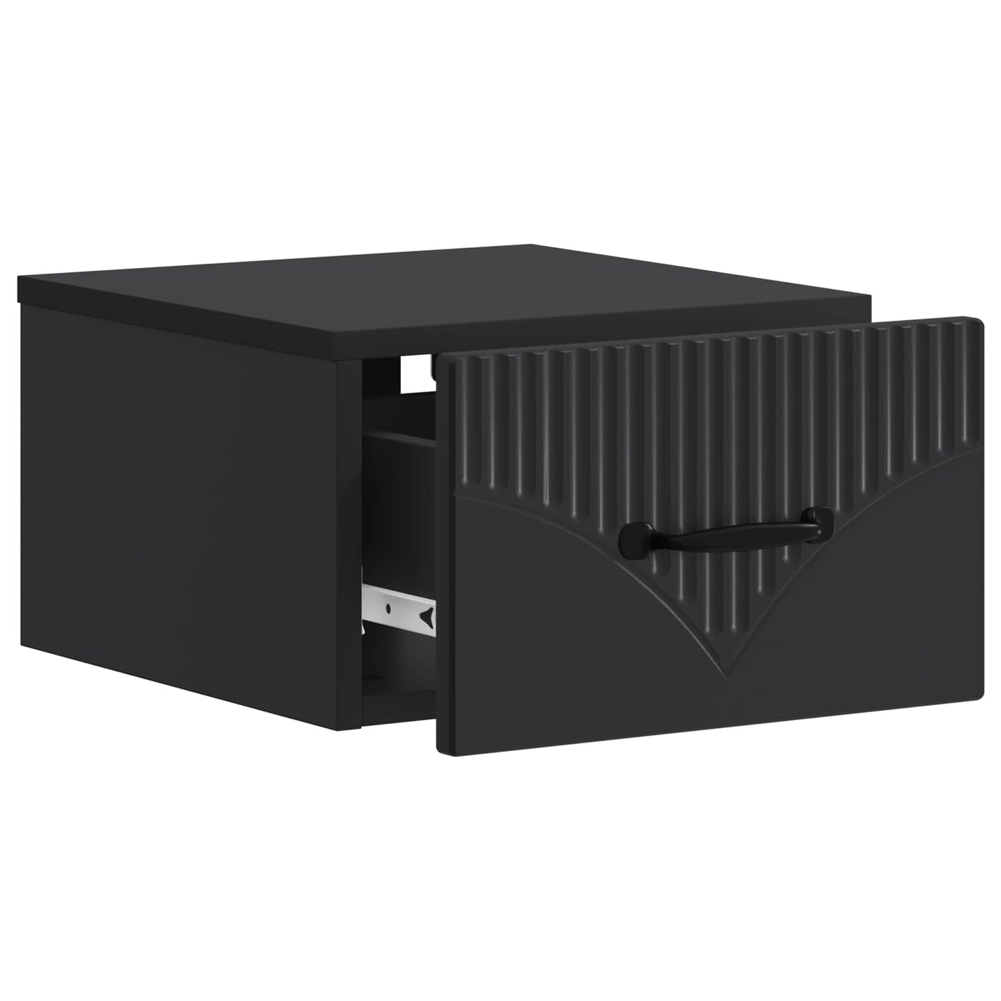 vidaXL Wall-Mounted Bedside Cabinet 2 pcs Black 34.5 x 33 x 20 cm 6
