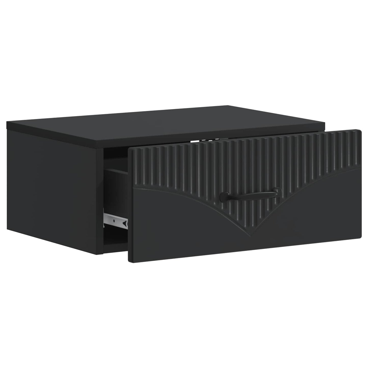 vidaXL Wall-Mounted Bedside Cabinet 2 pcs Black 49 x 34.5 x 20 cm 6