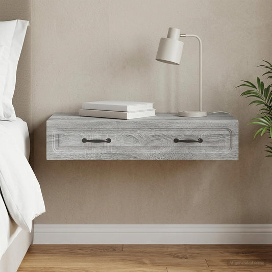 Wall-Mounted Side Table 59 x 34.5 x 17 cm Engineered Wood Grey sonoma