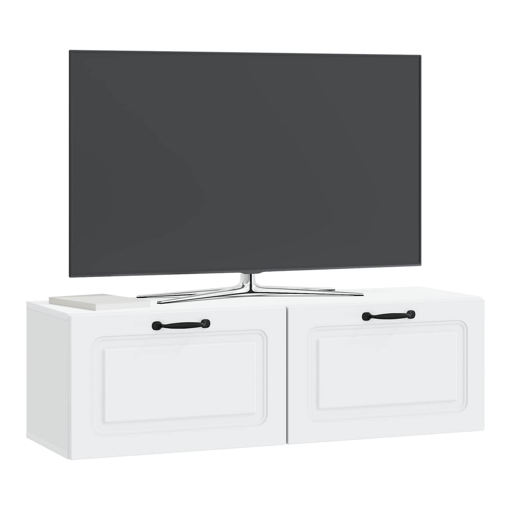 Wall-Mounted TV Cabinet 98 x 31 x 30 cm Drop 31 cm Width 98 cm White