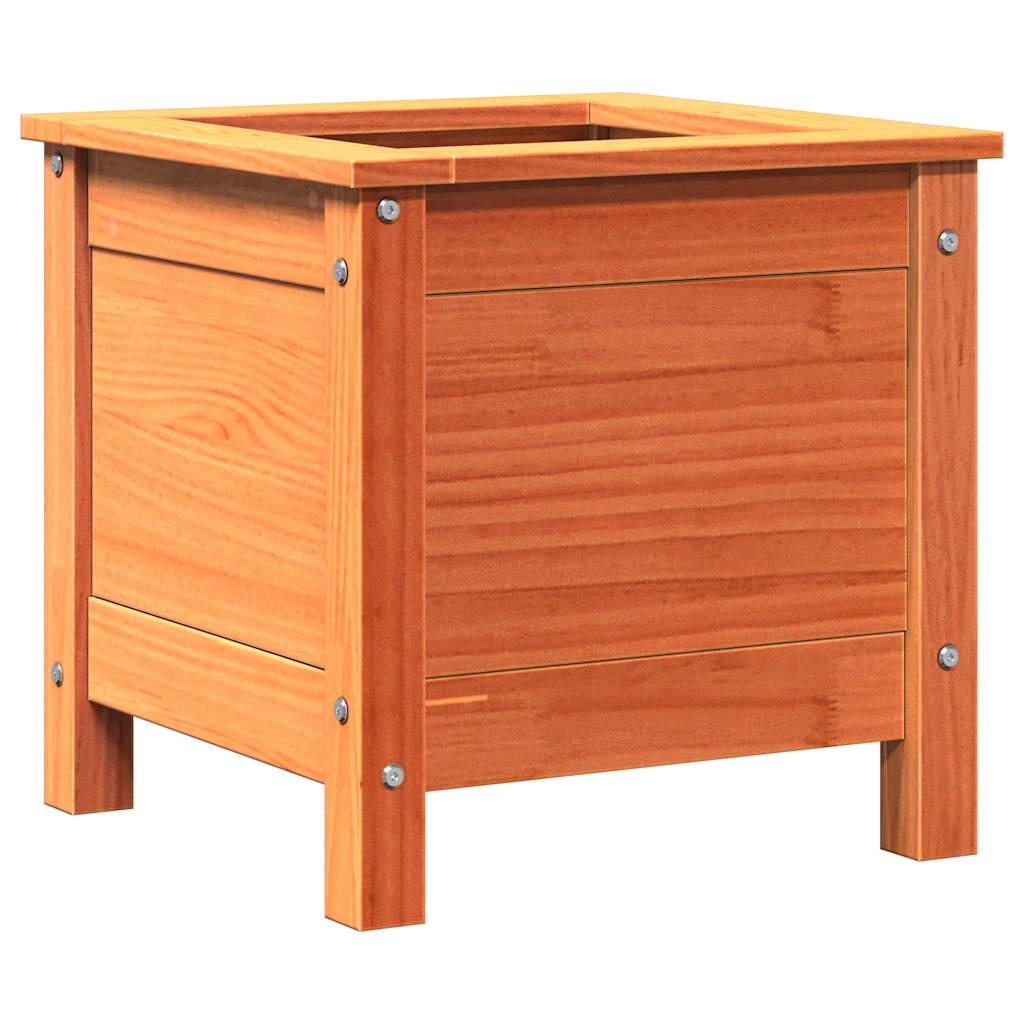 vidaXL Garden Planter Wax Brown 40 x 40 x 39 cm Solid Pine Wood 6