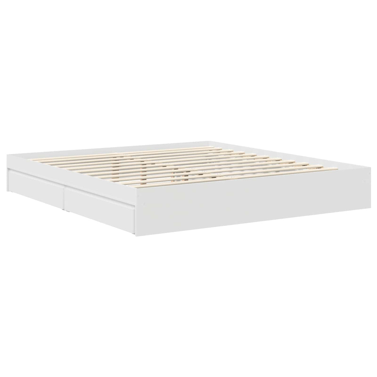 Storage Bed with Drawer Engineered Wood Length 200 cm White 180 cm