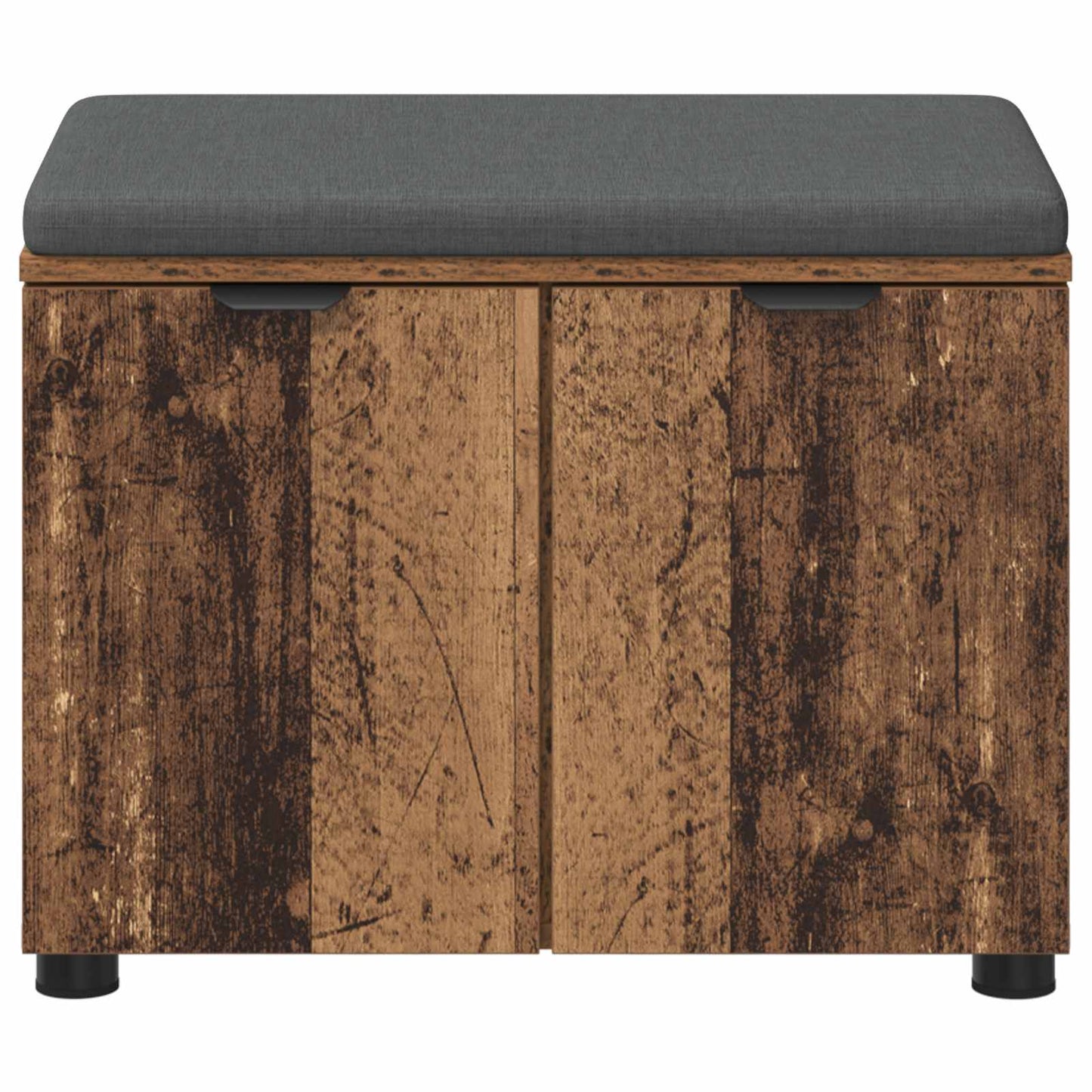 vidaXL Hall Bench Old Wood 60 x 38 x 46 cm Engineered Wood and Fabric 6