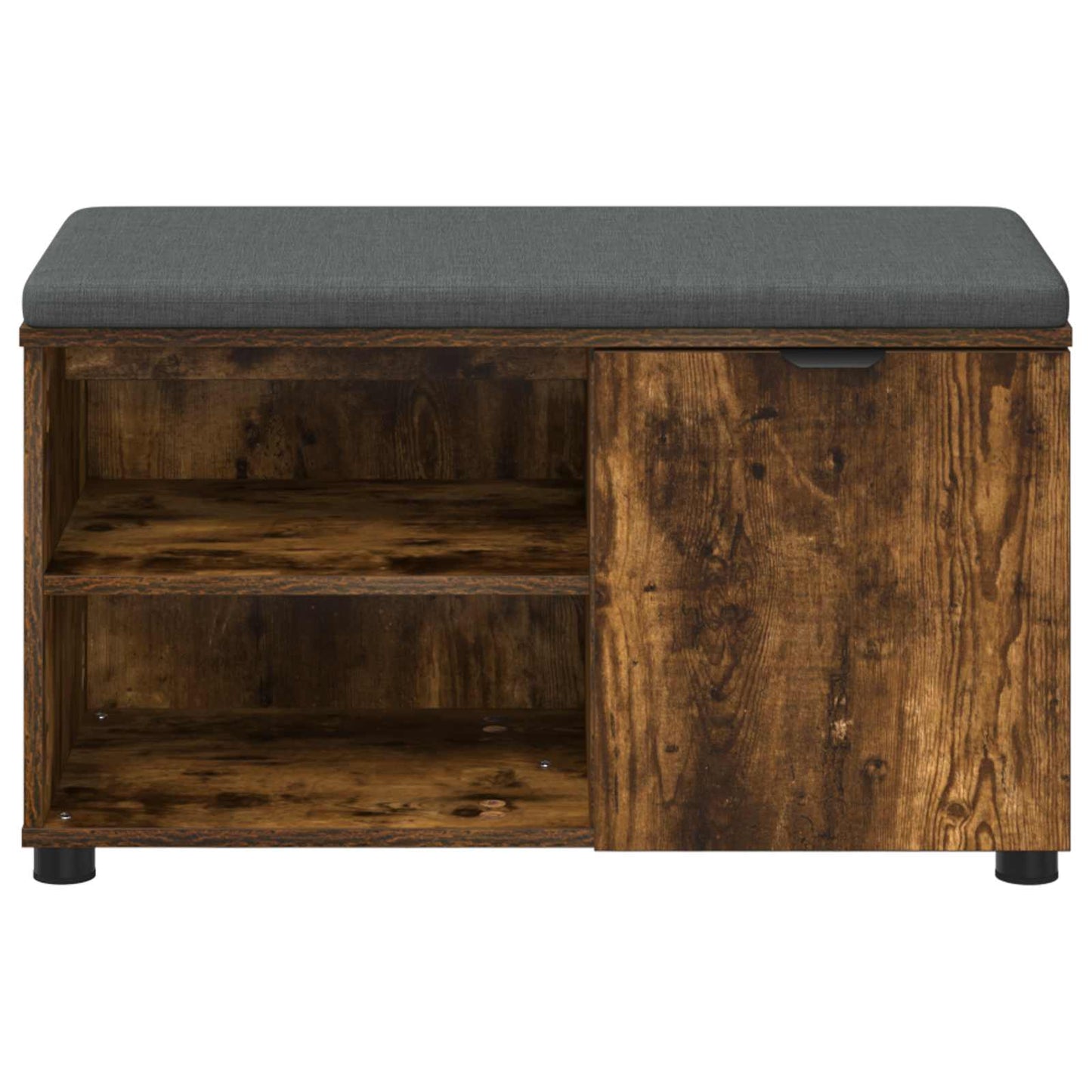 vidaXL Hall Bench with Cushion with Shelf Smoked Oak 80 x 38 x 46 cm 6