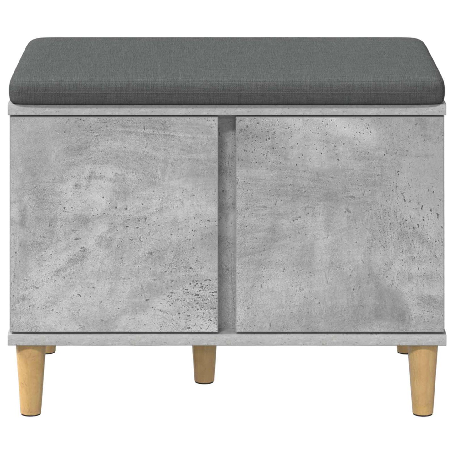 vidaXL Hall Bench with Cushion with Door Concrete Grey 60 x 38 x 46 cm 6