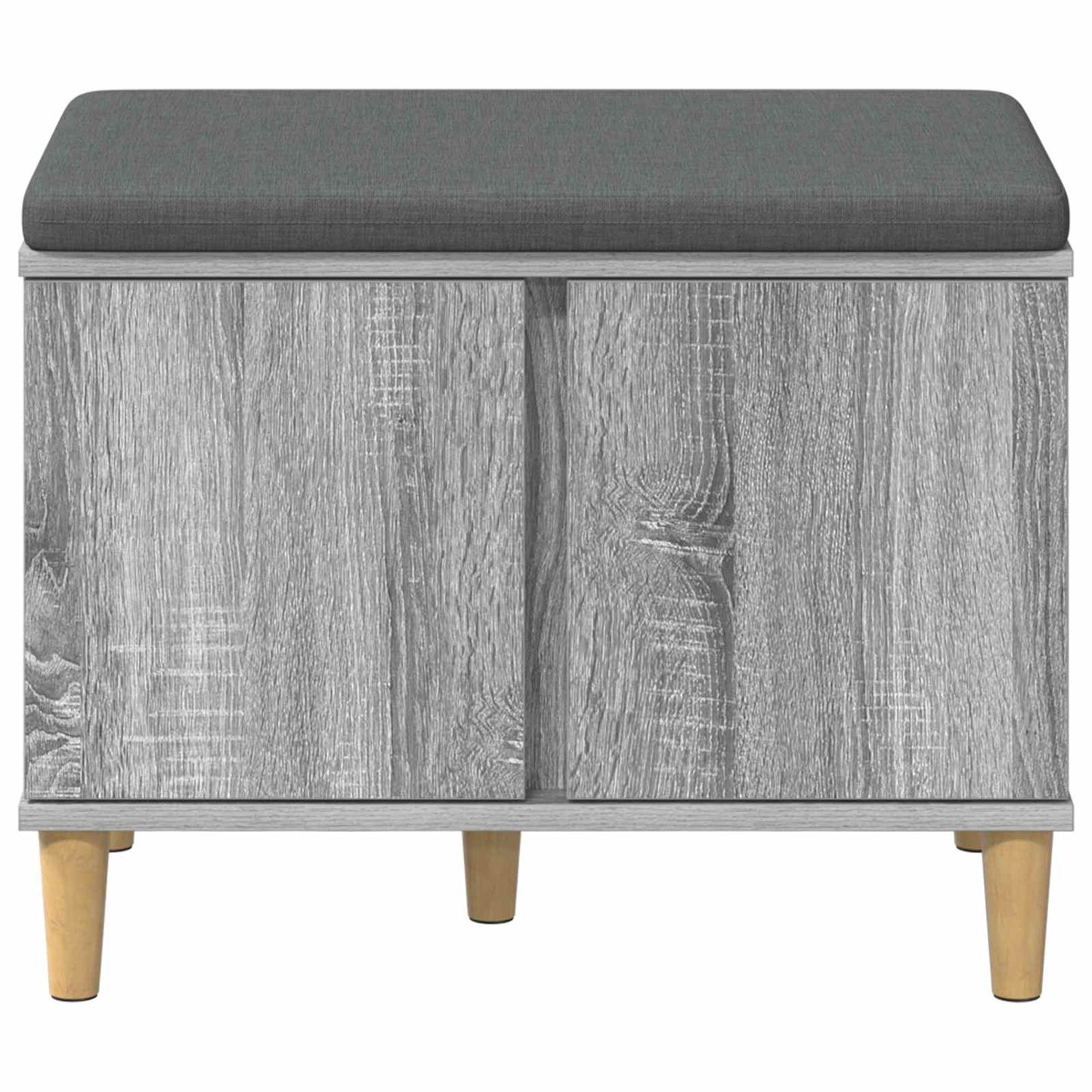 vidaXL Hall Bench with Cushion with Door Grey Sonoma 60 x 38 x 46 cm 6