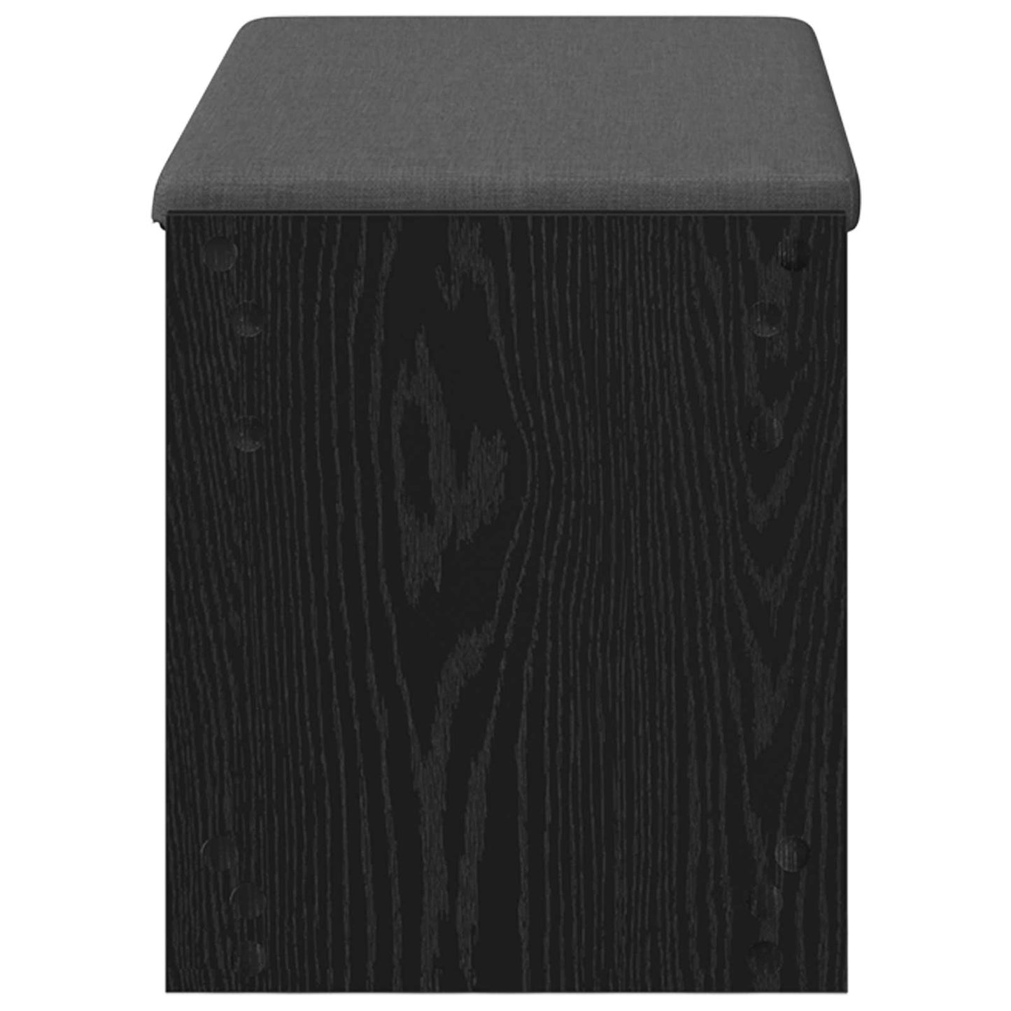 vidaXL Hall Bench Black Oak 83 x 38 x 45 cm Engineered Wood and Fabric 6