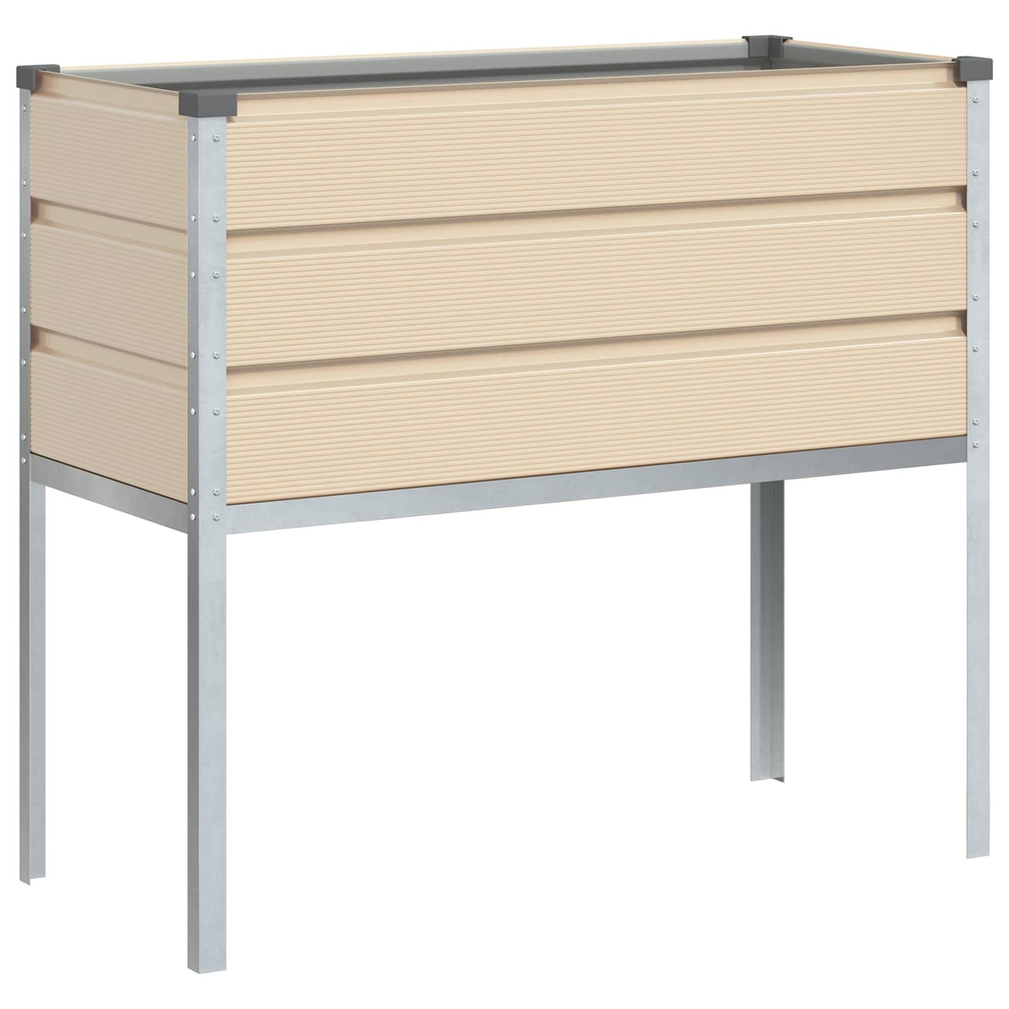 vidaXL Planter Ivory 100 x 45 x 90 cm Galvanised Steel 6