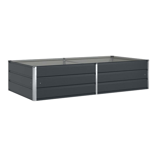 Planter Galvanised Steel Height 45 cm Anthracite 195 cm