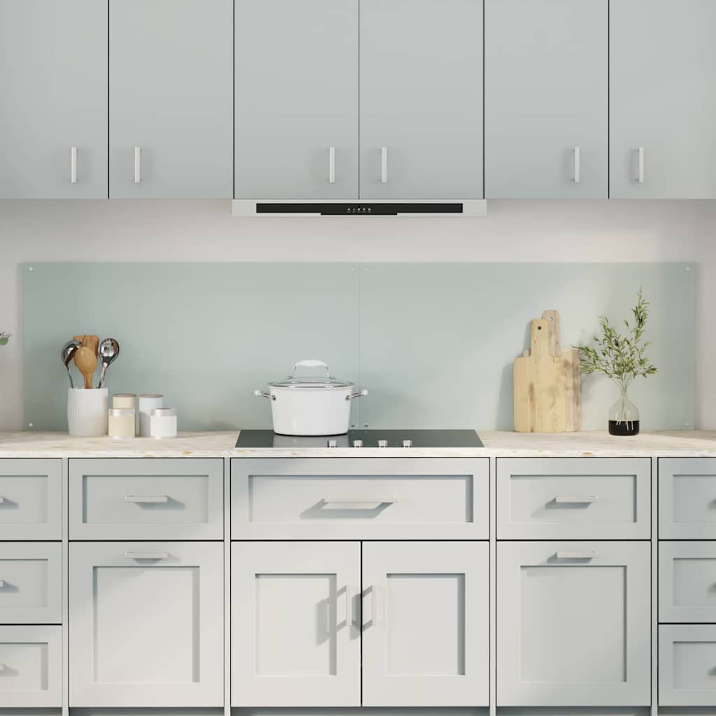 vidaXL Kitchen Backsplashes White 70x50 cm Tempered Glass 2 pcs Milk