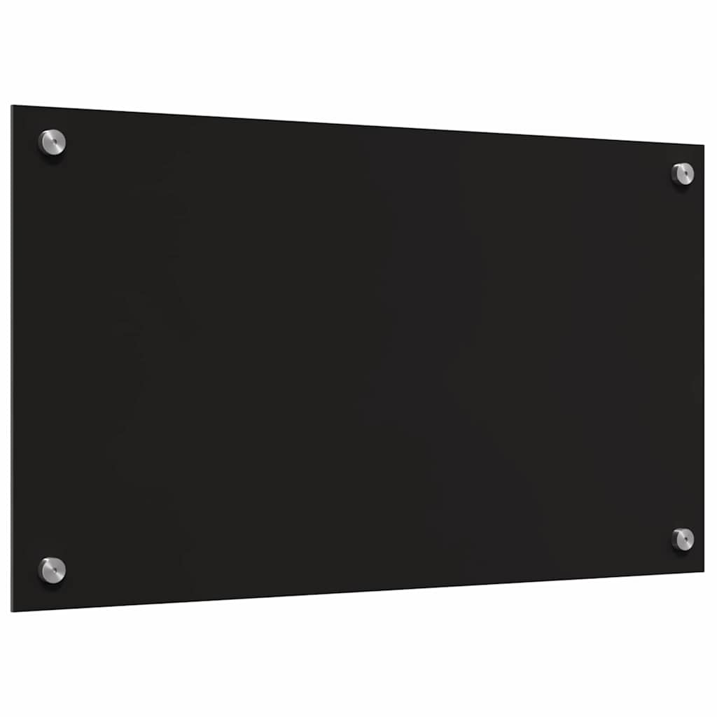 vidaXL Kitchen Backsplash 2 pcs Black 70 x 40 cm Tempered Glass 6